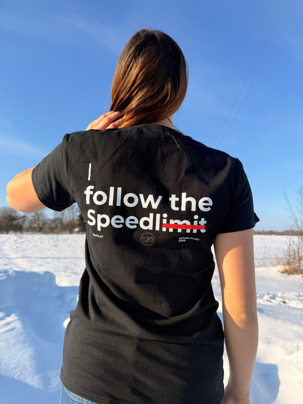 T-krekls i follow the speed limit